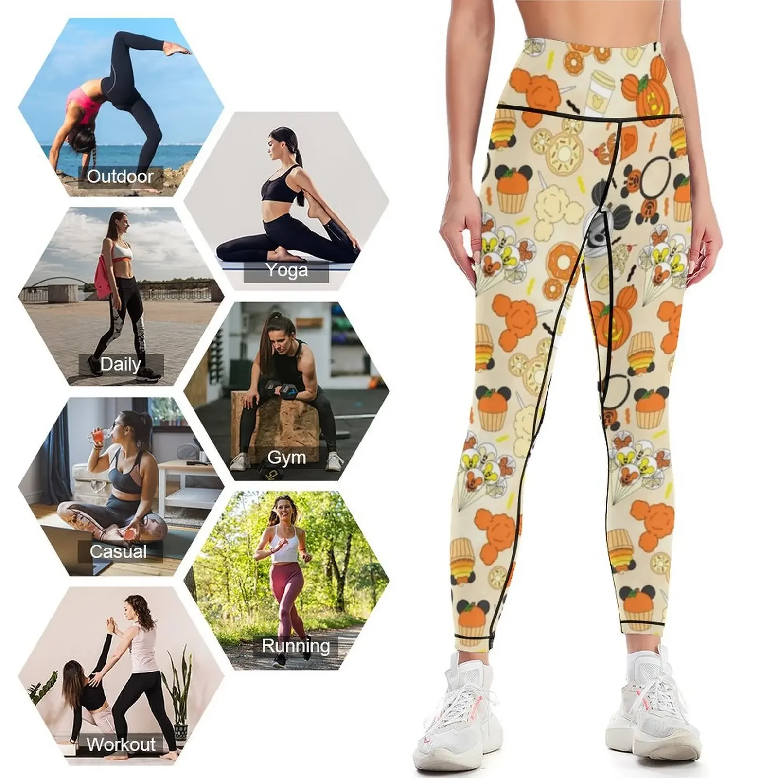 Леггинсы с принтом «Хэллоуин»  – обзор и цена Yoga Fitness Park
